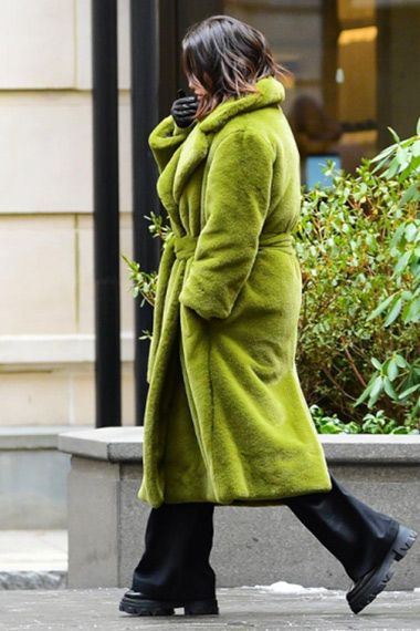 Only Murders In The Building Selena Gomez Green Wool Coat