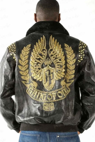 Gang Of One Pelle Pelle 1978 MB Bomber Black Leather Jacket