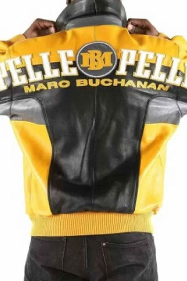 Pelle Pelle Marc Buchanan 1978 Biker Yellow And Black Jacket