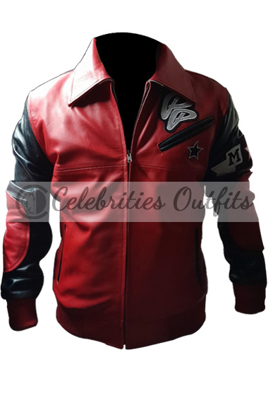 Soda Club Pelle Pelle MB 1978 Red And Black Bomber Jacket