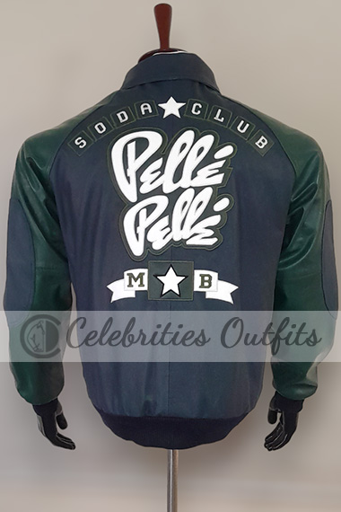 Soda Club Pelle Pelle MB 1978 Black And Green Bomber Jacket