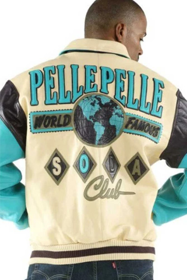 World Famous Soda Club Pelle Pelle MB 1978 White Bomber Jacket