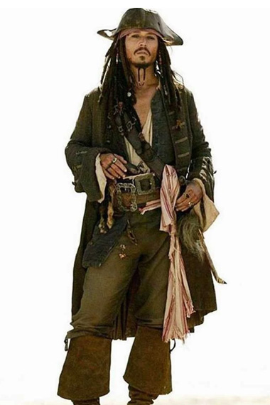Johnny Depp Jack Sparrow Pirates Of The Caribbean Brown Coat