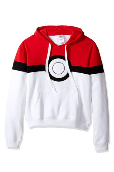 Pokemon Go Gaming Poke Ball Red White Fleece Pullover Hoodie