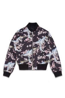 Mens Pop Smoke Dior Casual Floral Blue Bomber Cotton Jacket