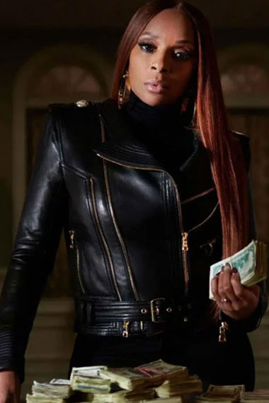 Mary J Blige Power Book II Ghost Monet Black Leather Jacket