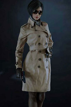 Ada Wong Resident Evil Gaming Camel Brown Cotton Trench Coat