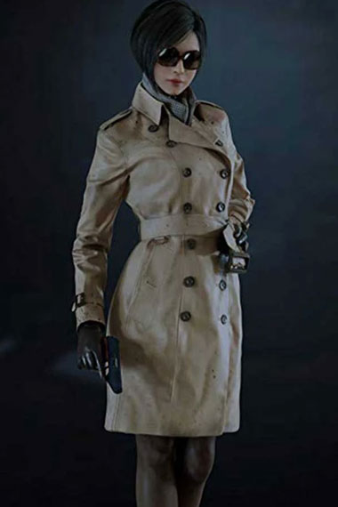 Ada Wong Resident Evil Gaming Camel Brown Cotton Trench Coat