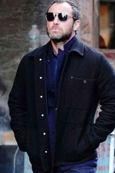 Ian Boyd Jude Law The Rhythm Section Mens Black Wool Jacket