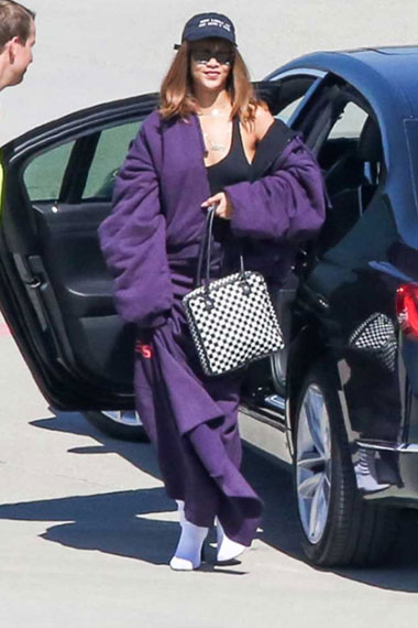 Womens Rihanna Street Style Casual Bomber Purple Wool Coat