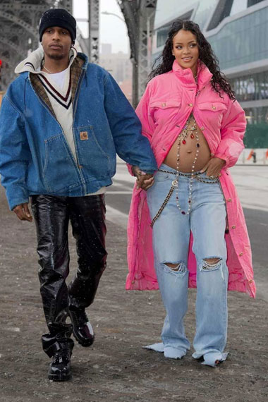 Womens Rihanna Street Style Casual Pink Parachute Puffer Coat