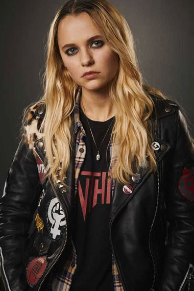 Madison Iseman Riot Girls Nat Studded Biker Leather Jacket