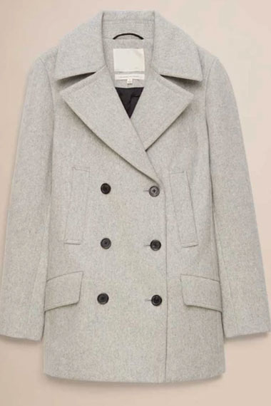 Lili Reinhart Riverdale Betty Cooper Grey Wool Trench Pea Coat