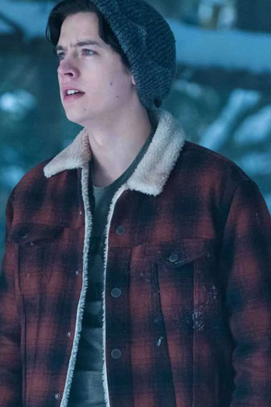Cole Sprouse Jughead Jones Riverdale Red Checked Wool Jacket
