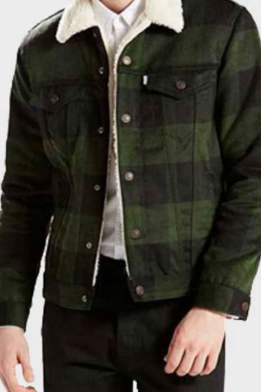 Luke Perry Riverdale Fred Andrews Green Checked Cotton Jacket