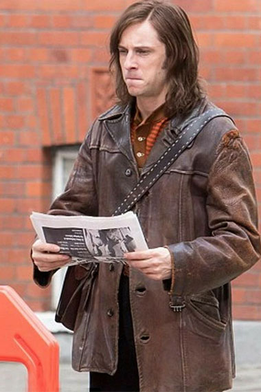 Rocketman Jamie Bell Bernie Taupin Brown Leather Trench Jacket