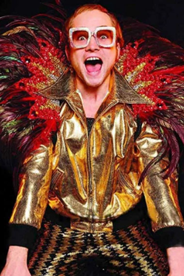 Rocketman Taron Egerton Elton John Shiny Golden Polyester Jacket