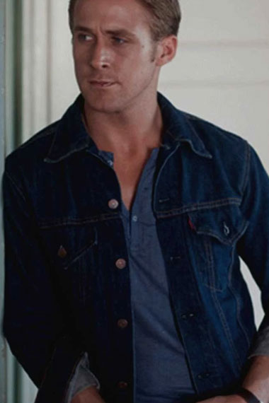 Ryan Gosling Drive Movie Driver Shirt Style Blue Denim Jacket
