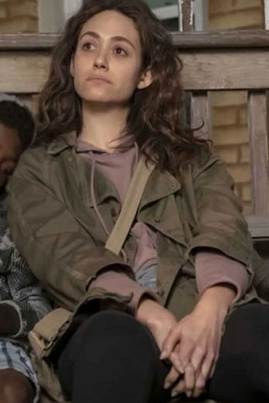 Shameless Emmy Rossum Fiona Gallagher Green Cotton Trench Coat