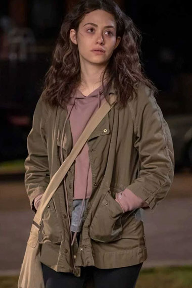 Shameless Emmy Rossum Fiona Gallagher Green Cotton Trench Coat