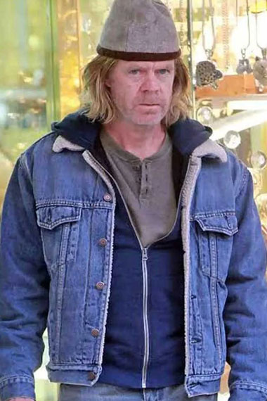 William Macy Shameless Frank Gallagher Blue Bomber Jacket