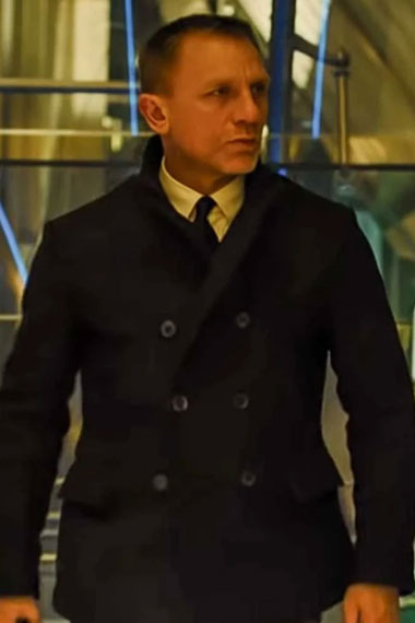 Daniel Craig Skyfall James Bond Double Breasted Trench Coat