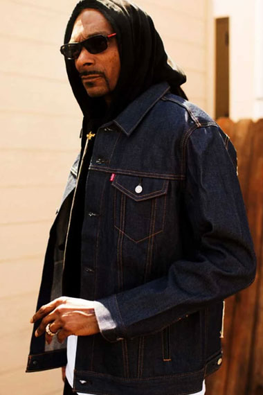 Mens Snoop Dogg Street Style Casual Bomber Blue Denim Jacket