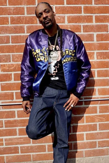 Snoop Dogg Gin And Juice Mens Bomber Purple Satin Jacket