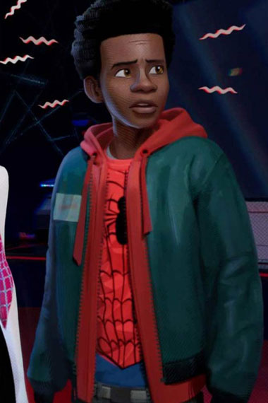 Miles Morales Spider-Man Into the Spider-Verse Bomber Hoodie