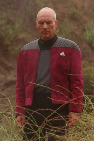 Patrick Stewart Star Trek Next Generation Red Suede Jacket