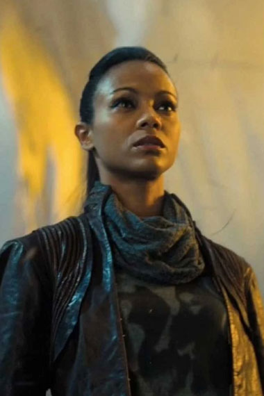 Zoe Saldana Star Trek Into Darkness Uhura Black Leather Jacket