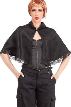 Victorian Steampunk Womens Cosplay Black Cotton Gothic Cape