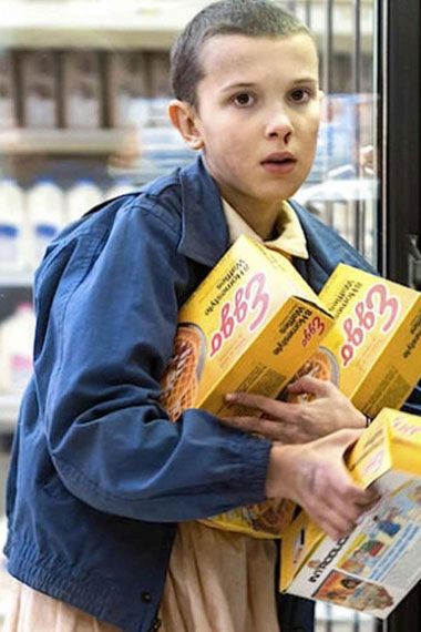 Millie Bobby Brown Stranger Things Eleven Blue Cotton Jacket