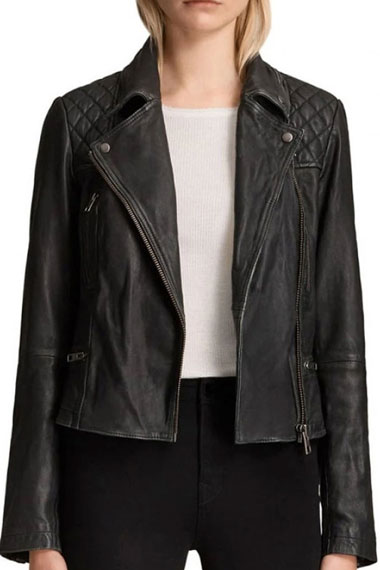 Cobie Smulders Dex Parios Stumptown Biker Black Leather Jacket