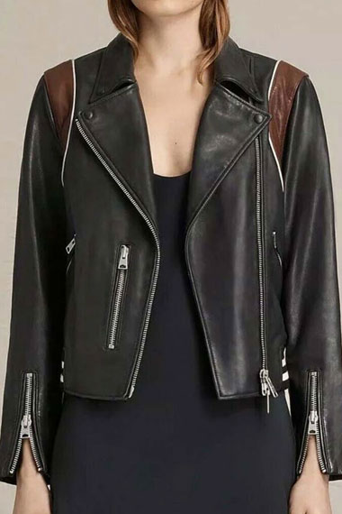 Dex Parios Cobie Smulders Stumptown Biker Black Leather Jacket