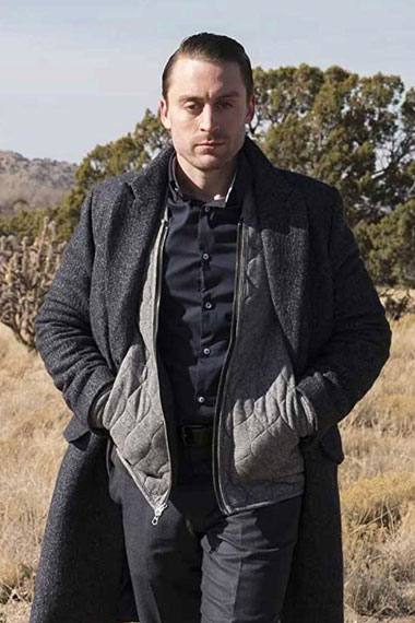 Roman Roy Kieran Culkin Succession Grey Wool Trench Coat