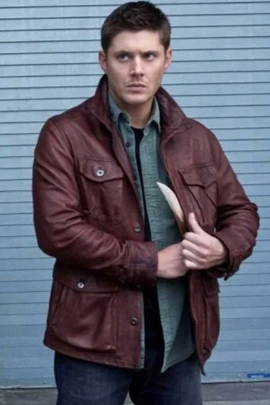 Jensen Ackles Supernatural Dean Winchester Brown Leather Jacket