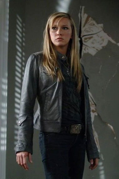 Supernatural TV Show Katie Cassidy Ruby Grey Leather Jacket
