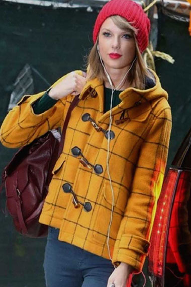 Singer Taylor Swift Paddington Bear Yellow Wool Duffle Coat