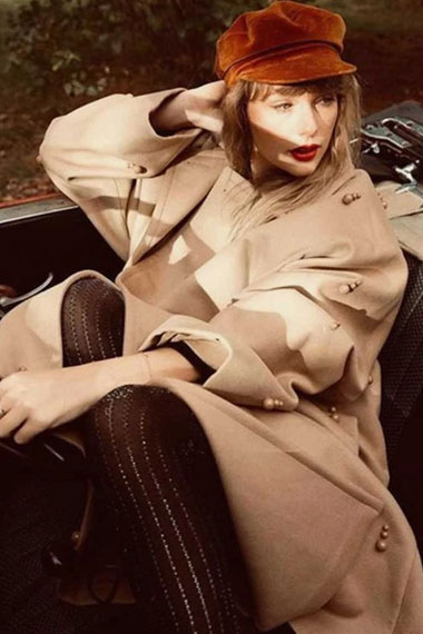 Taylor Swift Red All Too Well Beige Wool Long Trench Coat