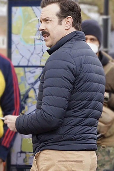 Jason Sudeikis Ted Lasso Black Parachute Quilted Puffer Jacket