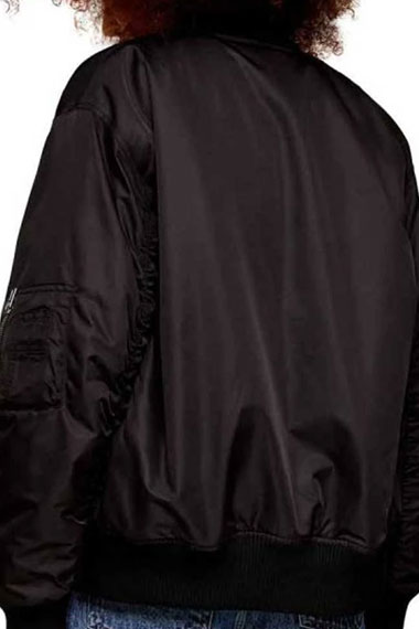 Juno Temple Ted Lasso Keeley Jones Bomber Black Cotton Jacket
