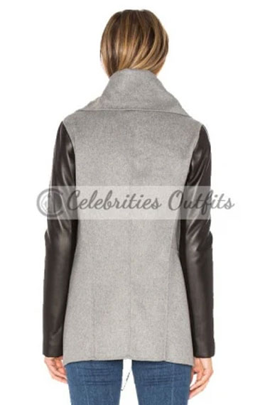 Iris West The Flash Candice Patton Grey Suede Leather Coat