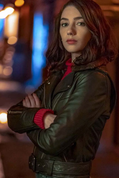 Natalie Dreyfuss The Flash Sue Dearbon Black Leather Jacket