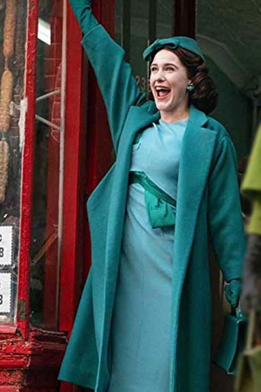 Miriam Marvelous Mrs Maisel Rachel Brosnahan Green Trench Coat