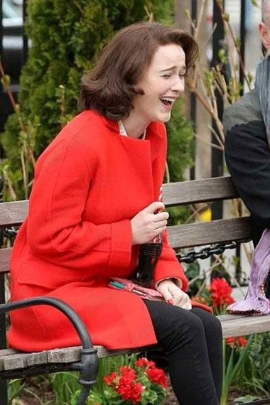 Miriam Rachel Brosnahan Marvelous Mrs Maisel Red Wool Coat