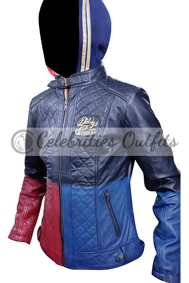 Suicide Squad Margot Robbie Cosplay Quilted Leather Jacket