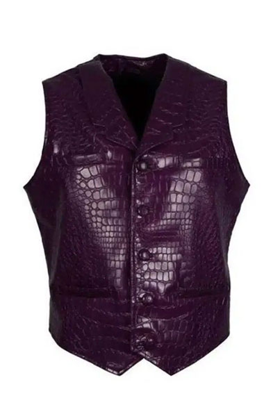 Jared Leto Suicide Squad Joker Purple Cosplay Leather Vest
