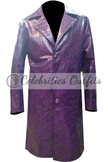 Jared Leto Joker Suicide Squad Purple Cosplay Long Trench Coat