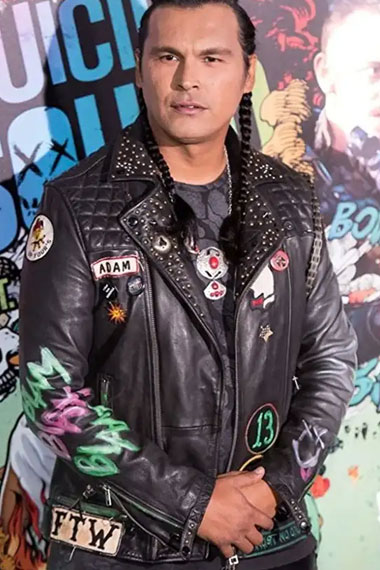 Suicide Squad Slipknot Adam Beach Black Quilted Leather Jacket